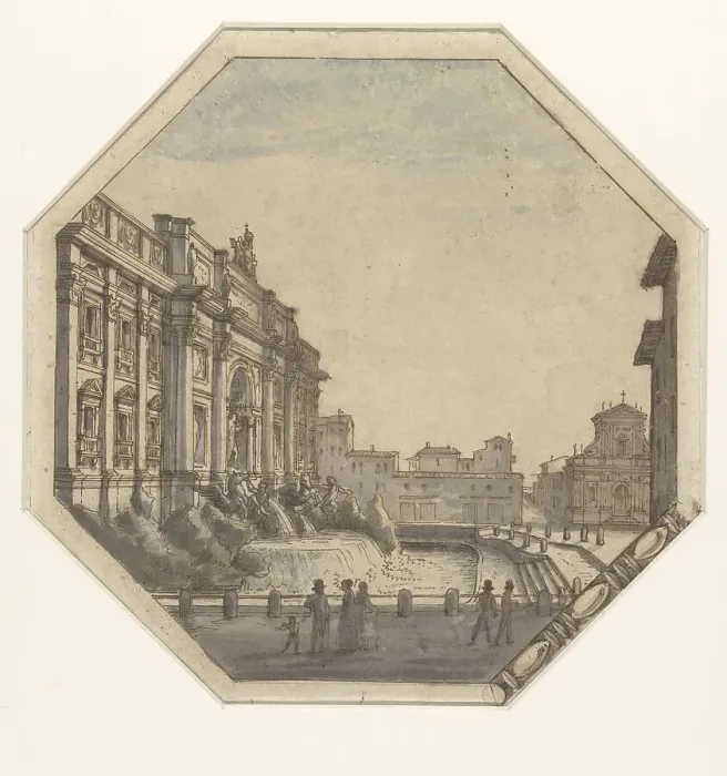 Framed Print : Trevi Fountain, seen from the West, 1787-1811. Creator: Victor Jean Nicolle Framed Print : Trevi Fountain, seen from the West, 1787-1811. Creator: Victor Jean Nicolle