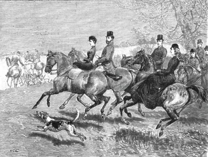 Framed Print : T.R.H. The Prince and Princess of Wales with their family in the Hunting Field, 1891. Creator: Unknown Framed Print : T.R.H. The Prince and Princess of Wales with their family in the Hunting Field, 1891. Creator: Unknown