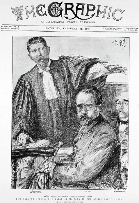 Framed Print : Trial of Emile Zola, French author, 1898 Framed Print : Trial of Emile Zola, French author, 1898