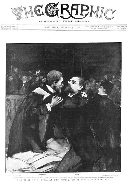 Trial of Emile Zola, French author, 1898