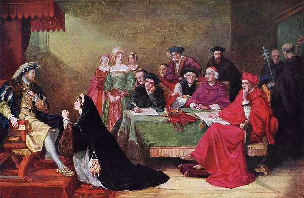 The Trial of Queen Catherine, 19th century, (c1920). Artist: Henry Nelson O Neil