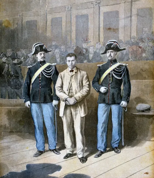 Framed Print : Trial of Sante Jeronimo Caserio, Italian anarchist and assassin, 1894. Artist: Frederic Lix Framed Print : Trial of Sante Jeronimo Caserio, Italian anarchist and assassin, 1894. Artist: Frederic Lix