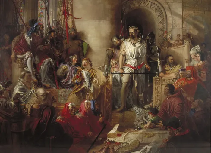 Framed Print : The trial of Sir William Wallace at Westminster, c1831-1890 Framed Print : The trial of Sir William Wallace at Westminster, c1831-1890