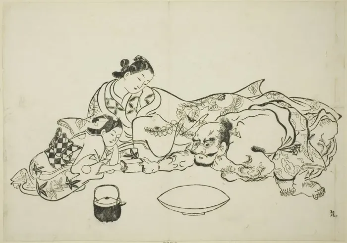 Framed Print : A trial of strength, no. 9 from a series of 12 prints, c. 1708. Creator: Okumura Masanobu Framed Print : A trial of strength, no. 9 from a series of 12 prints, c. 1708. Creator: Okumura Masanobu