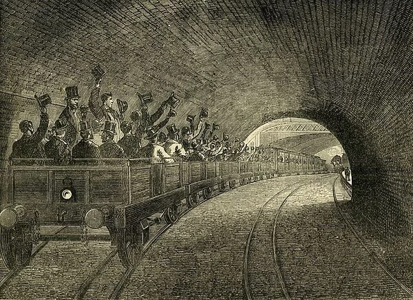 Trial Trip on the Underground Railway, 1863, (c1876). Creator: Unknown