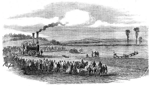 Trials of steam-ploughs near Farningham, Kent, 1862. Creator: Unknown
