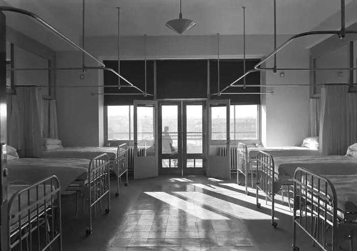 Framed Print : Triboro Hospital for Tuberculosis, Parsons Blvd. Jamaica, New York, 1940. Creator: Gottscho-Schleisner, Inc Framed Print : Triboro Hospital for Tuberculosis, Parsons Blvd. Jamaica, New York, 1940. Creator: Gottscho-Schleisner, Inc