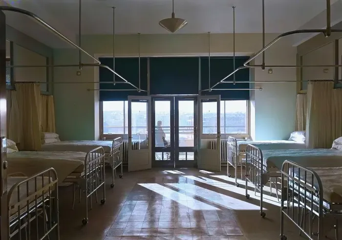 Framed Print : Triboro Hospital for Tuberculosis, Parsons Blvd. Jamaica, New York, 1940. Creator: Gottscho-Schleisner, Inc Framed Print : Triboro Hospital for Tuberculosis, Parsons Blvd. Jamaica, New York, 1940. Creator: Gottscho-Schleisner, Inc