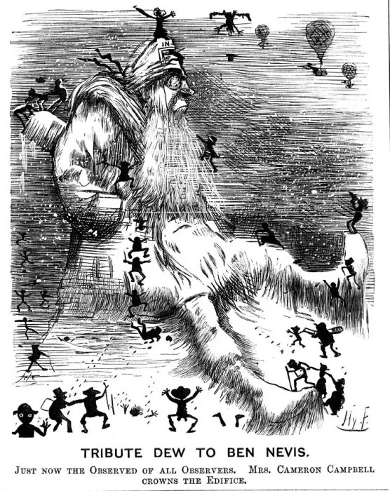 Framed Print : Tribute Dew to Ben Nevis, 1883. Artist: Harry Furniss Framed Print : Tribute Dew to Ben Nevis, 1883. Artist: Harry Furniss