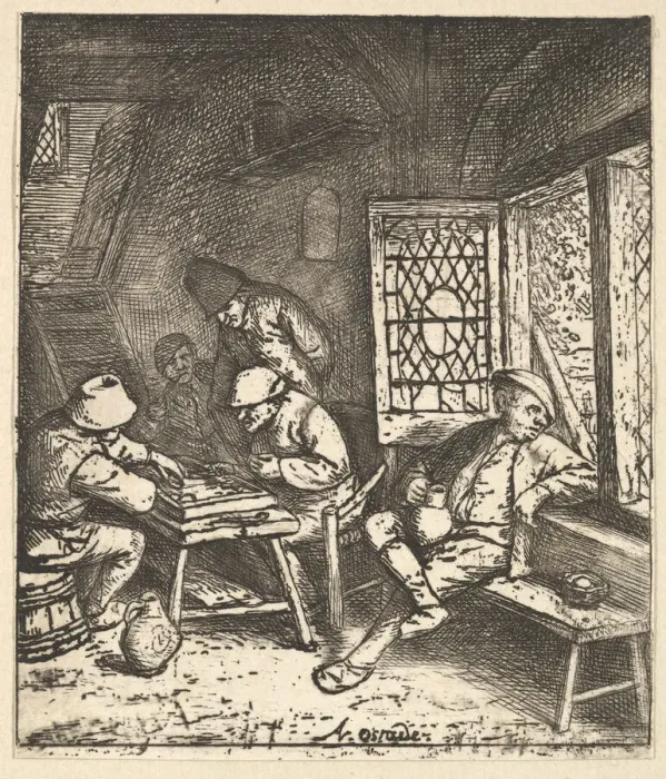 Framed Print : Tric Trac Players, 1610-85. Creator: Adriaen van Ostade Framed Print : Tric Trac Players, 1610-85. Creator: Adriaen van Ostade