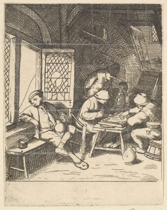 Framed Print : Tric Trac Players, 1610-85. Creator: Unknown Framed Print : Tric Trac Players, 1610-85. Creator: Unknown