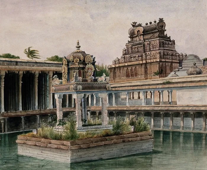 Framed Print : Trichy: the Jambukeswarar temple dedicated to Lord Shiva, (between 1800 and 1899?). Creator: Unknown Framed Print : Trichy: the Jambukeswarar temple dedicated to Lord Shiva, (between 1800 and 1899?). Creator: Unknown