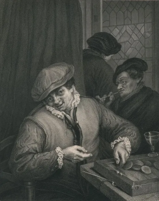 Framed Print : Trictrac, mid 17th century, (mid 19th century). Creator: Johann Leonhard Appold Framed Print : Trictrac, mid 17th century, (mid 19th century). Creator: Johann Leonhard Appold