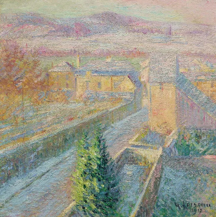 Framed Print : Triel sur Seine, 1917. Creator: Loiseau, Gustave (1865-1935) Framed Print : Triel sur Seine, 1917. Creator: Loiseau, Gustave (1865-1935)
