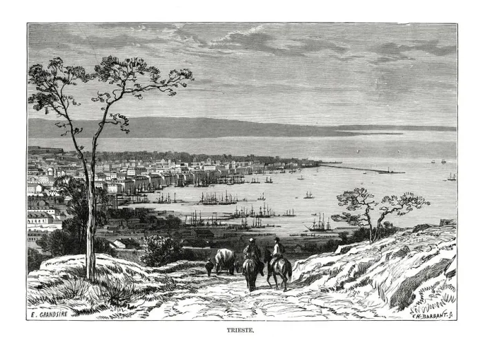 Framed Print : Trieste, Italy, 1879. Artist: Charles Barbant Framed Print : Trieste, Italy, 1879. Artist: Charles Barbant