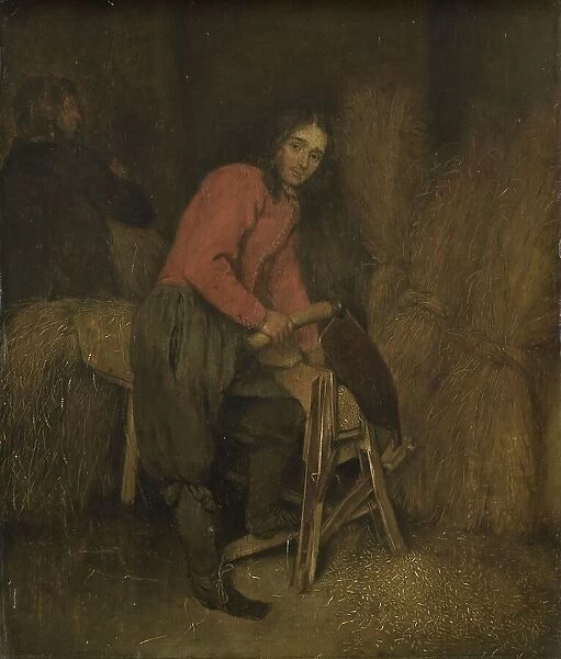 Trimming bales of hay, 1660-1684. Creator: Gaspar Netscher