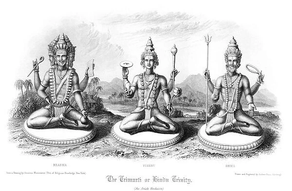 The Trimurti or Hindu Trinity.Artist: Andrew Thomas
