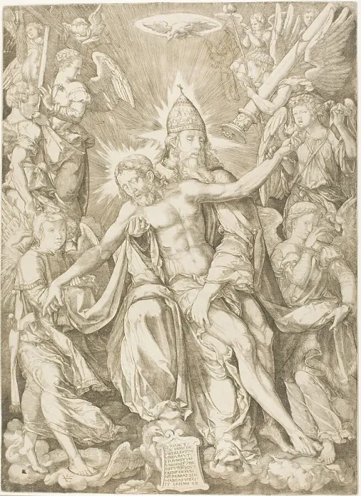 Framed Print : The Trinity, 1542. Creators: Johann Ladenspelder, Jesus Christ Framed Print : The Trinity, 1542. Creators: Johann Ladenspelder, Jesus Christ