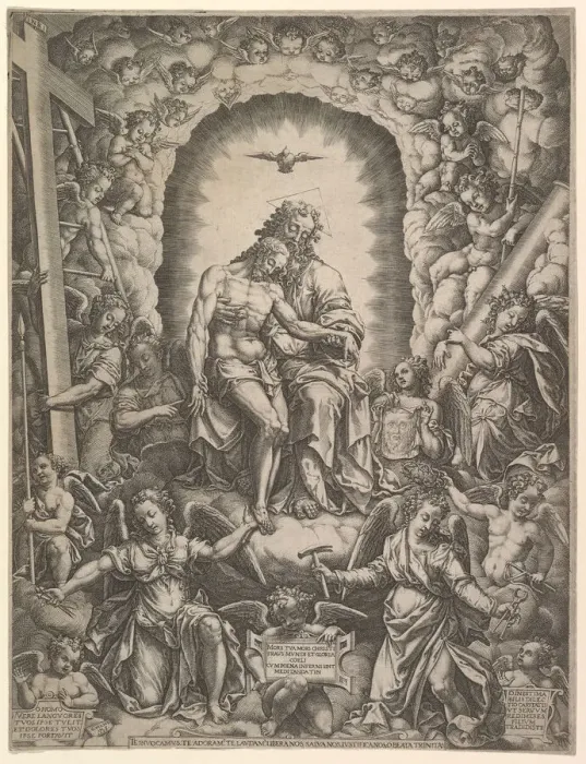 Framed Print : The Trinity, 1576. Creator: Giorgio Ghisi Framed Print : The Trinity, 1576. Creator: Giorgio Ghisi