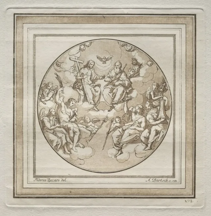 Framed Print : The Trinity, 1782. Creator: Adam von Bartsch (Austrian, 1757-1821) Framed Print : The Trinity, 1782. Creator: Adam von Bartsch (Austrian, 1757-1821)