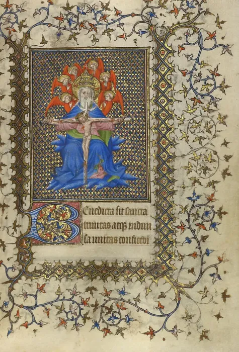 Framed Print : The Trinity; Book of Hours, about 1410. Creator: Unknown Framed Print : The Trinity; Book of Hours, about 1410. Creator: Unknown