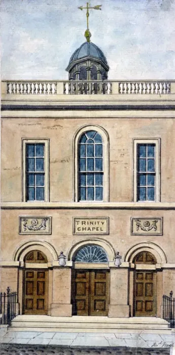 Framed Print : Trinity Chapel, Conduit Street, Westminster, London, 1801. Artist Framed Print : Trinity Chapel, Conduit Street, Westminster, London, 1801. Artist