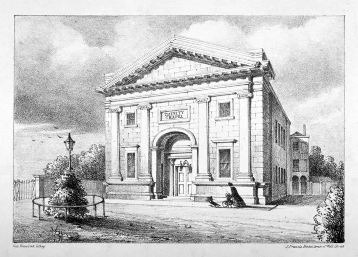 Framed Print : Trinity Chapel, St Thomas Square, Hackney, London, c1850. Artist: John Francis Framed Print : Trinity Chapel, St Thomas Square, Hackney, London, c1850. Artist: John Francis