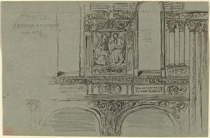 Framed Print : Trinity Church, Boston (nave) - Mural Study, 1876. Creator: John La Farge Framed Print : Trinity Church, Boston (nave) - Mural Study, 1876. Creator: John La Farge