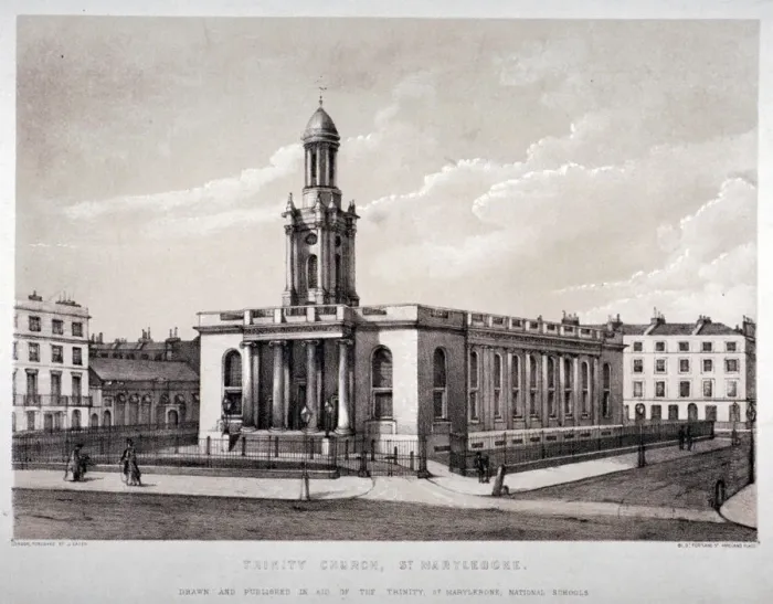 Framed Print : Trinity Church, Euston Road, St Pancras, London, c1830. Artist: J Laver Framed Print : Trinity Church, Euston Road, St Pancras, London, c1830. Artist: J Laver