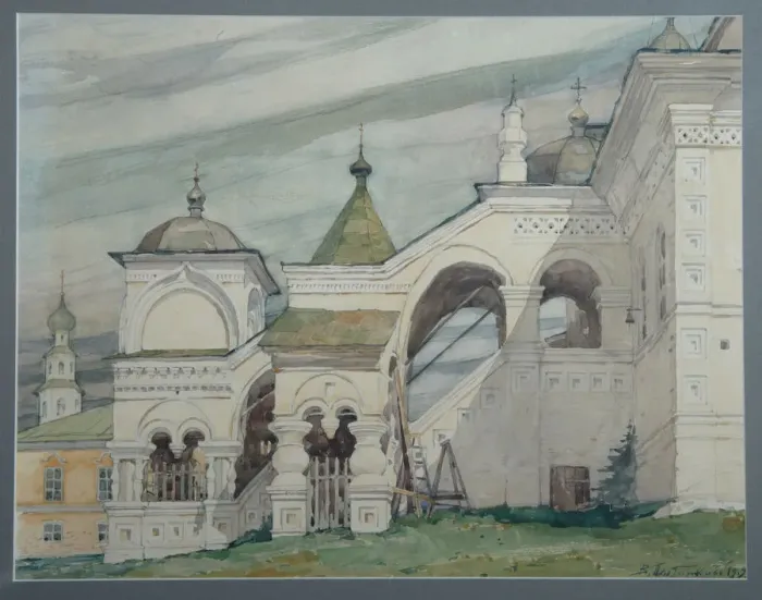 Framed Print : The Trinity Church in Solikamsk, 1909. Artist: Plotnikov, Vladimir Alexandrovich (1866-1917) Framed Print : The Trinity Church in Solikamsk, 1909. Artist: Plotnikov, Vladimir Alexandrovich (1866-1917)