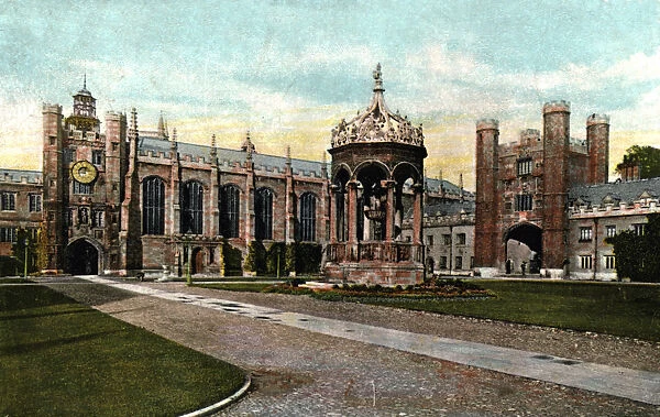 Trinity College fountain, Cambridge, Cambridgeshire, late 19th century