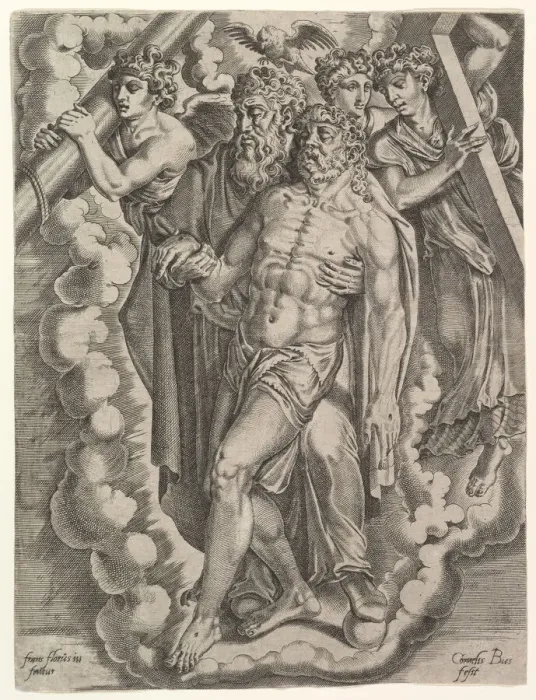 Framed Print : The Trinity. Creator: Cornelis Bos Framed Print : The Trinity. Creator: Cornelis Bos