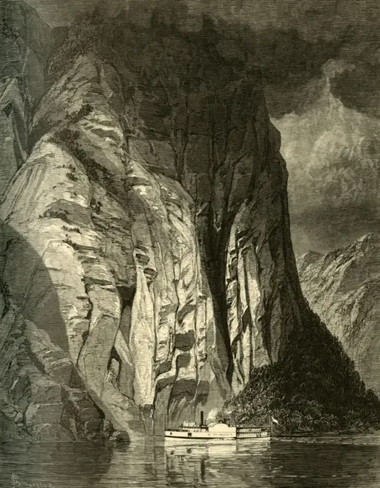 Framed Print : Under Trinity Rock, Saguenay, 1874. Creator: James David Smillie Framed Print : Under Trinity Rock, Saguenay, 1874. Creator: James David Smillie