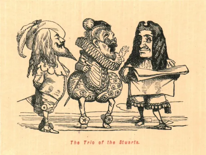 Framed Print : The Trio of the Stuarts, 1897. Creator: John Leech Framed Print : The Trio of the Stuarts, 1897. Creator: John Leech