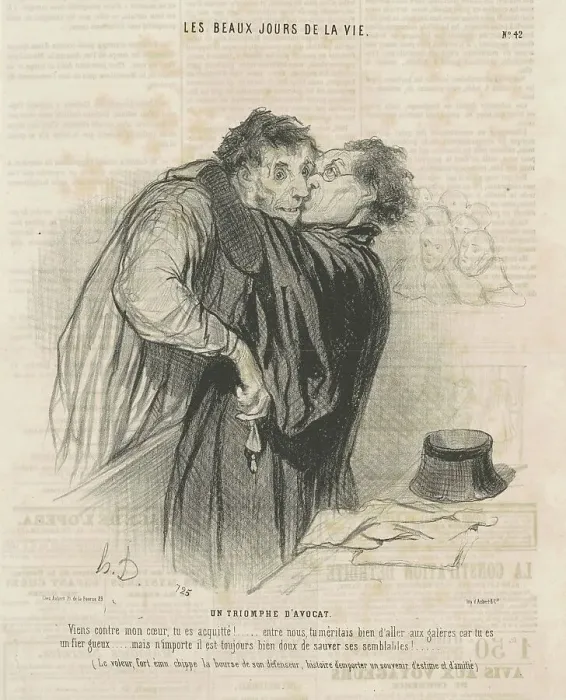 Framed Print : Un triomphe d'avocat, 19th century. Creator: Honore Daumier Framed Print : Un triomphe d'avocat, 19th century. Creator: Honore Daumier