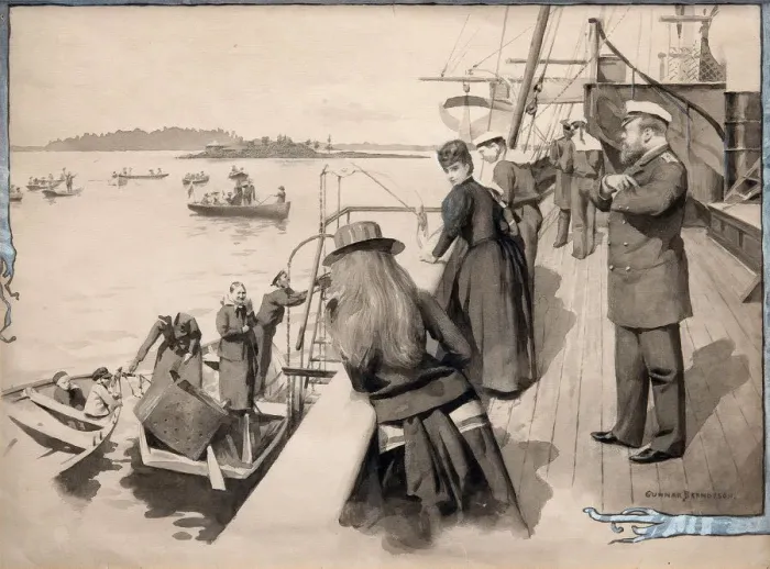 Framed Print : Trip of Alexander III in the Gulf of Finland, 1883-1888. Artist: Berndtson, Gunnar Fredrik (1854-1895) Framed Print : Trip of Alexander III in the Gulf of Finland, 1883-1888. Artist: Berndtson, Gunnar Fredrik (1854-1895)