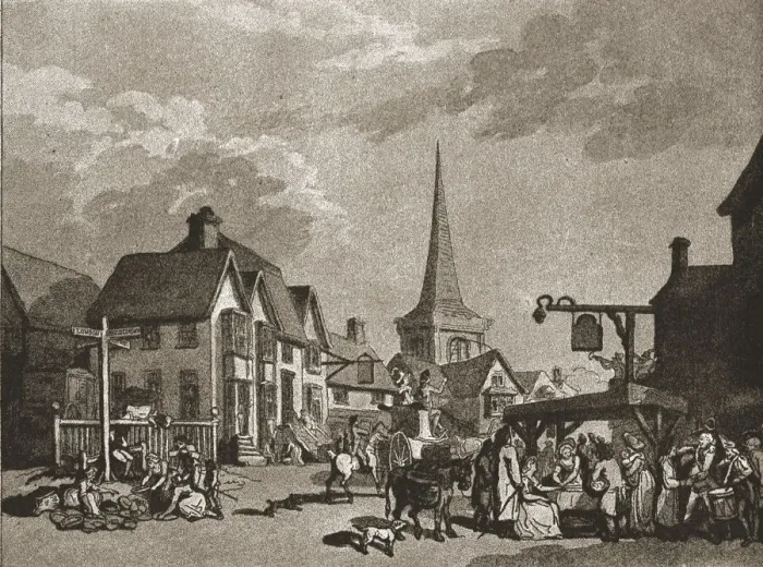 Framed Print : A Trip to Brighton a Hundred Years Ago; Cuckfield on a Fair Day, c1788, 1888. Creator: Unknown Framed Print : A Trip to Brighton a Hundred Years Ago; Cuckfield on a Fair Day, c1788, 1888. Creator: Unknown