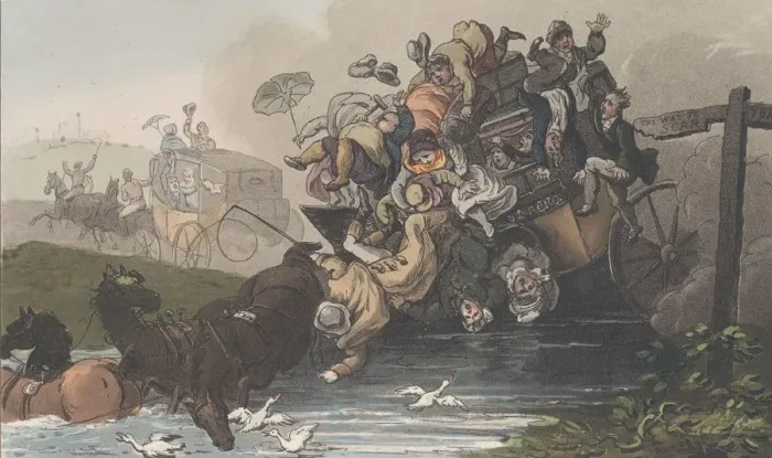 Framed Print : A Trip to Scarbro, from Poetical Sketches of Scarborough, 1813. 1813 Framed Print : A Trip to Scarbro, from Poetical Sketches of Scarborough, 1813. 1813