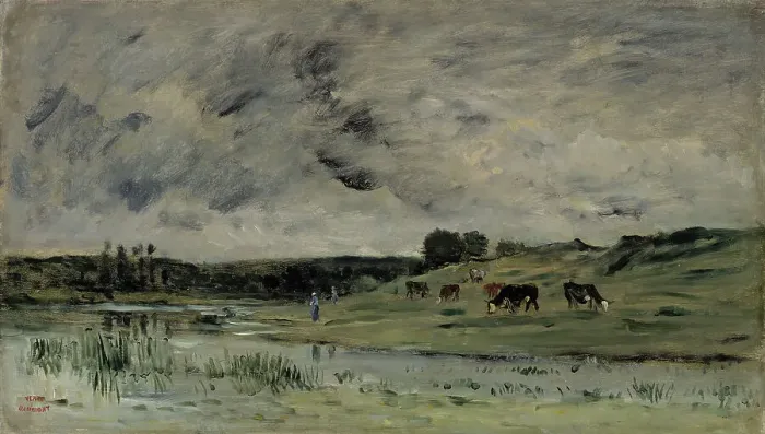 Framed Print : Tripleval on the Seine, 1875. Creator: Charles Francois Daubigny Framed Print : Tripleval on the Seine, 1875. Creator: Charles Francois Daubigny