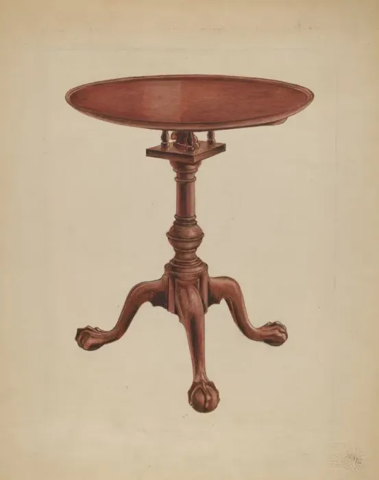 Framed Print : Tripod-table, c. 1936. Creator: Arthur Johnson