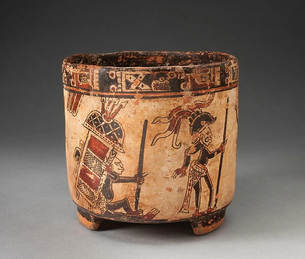 Tripod Vessel Depicting Monkey Hunters and Traders, A. D. 850  /  950. Creator: Unknown