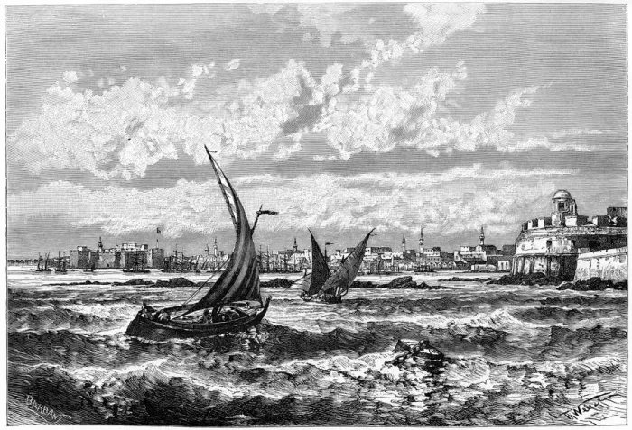 Framed Print : Tripoli from the Roadstead, c1890. Artist: Barbant Framed Print : Tripoli from the Roadstead, c1890. Artist: Barbant