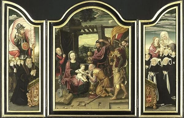 Triptych with the Adoration of the Magi, 1520-1600. Creator: Unknown