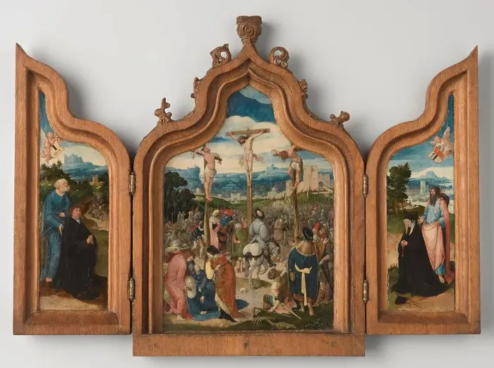 Framed Print : Triptych, c.1525. Creator: Pseudo-Jan Wellens de Cock Framed Print : Triptych, c.1525. Creator: Pseudo-Jan Wellens de Cock