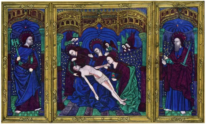 Framed Print : Triptych, champleve enamel on copper, 16th century, (1931) Framed Print : Triptych, champleve enamel on copper, 16th century, (1931)