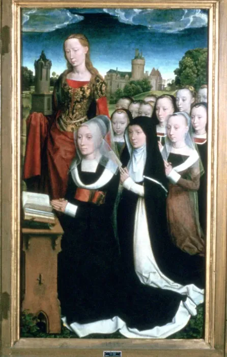 Framed Print : Triptych of the Family Moreel, Detail, 1484. Artist: Hans Memling Framed Print : Triptych of the Family Moreel, Detail, 1484. Artist: Hans Memling