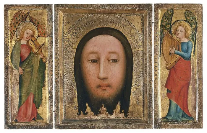 Framed Print : Triptych of The Holy Face, 1390. Creators: Master Bertram of Hamburg, Master Bertram Of Minden Framed Print : Triptych of The Holy Face, 1390. Creators: Master Bertram of Hamburg, Master Bertram Of Minden