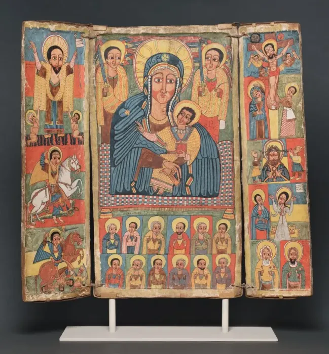 Framed Print : Triptych Icon, Ethiopia, Late 17th century. Creator: Unknown
