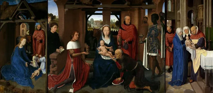 Framed Print : Triptych of Jan Floreins, 1479. Creator: Memling; Hans (1433 / 40-1494) Framed Print : Triptych of Jan Floreins, 1479. Creator: Memling; Hans (1433 / 40-1494)