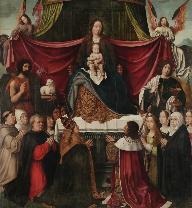 Framed Print : Triptych of Our Lady of Mercy, central panel, First quarter of 16th century. Creator: Provost (Provoost), Jan (1465-1529) Framed Print : Triptych of Our Lady of Mercy, central panel, First quarter of 16th century. Creator: Provost (Provoost), Jan (1465-1529)